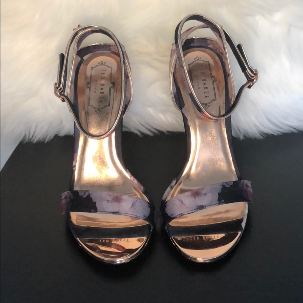 TED BAKER Microbep Floral Sandal heels (7.5)